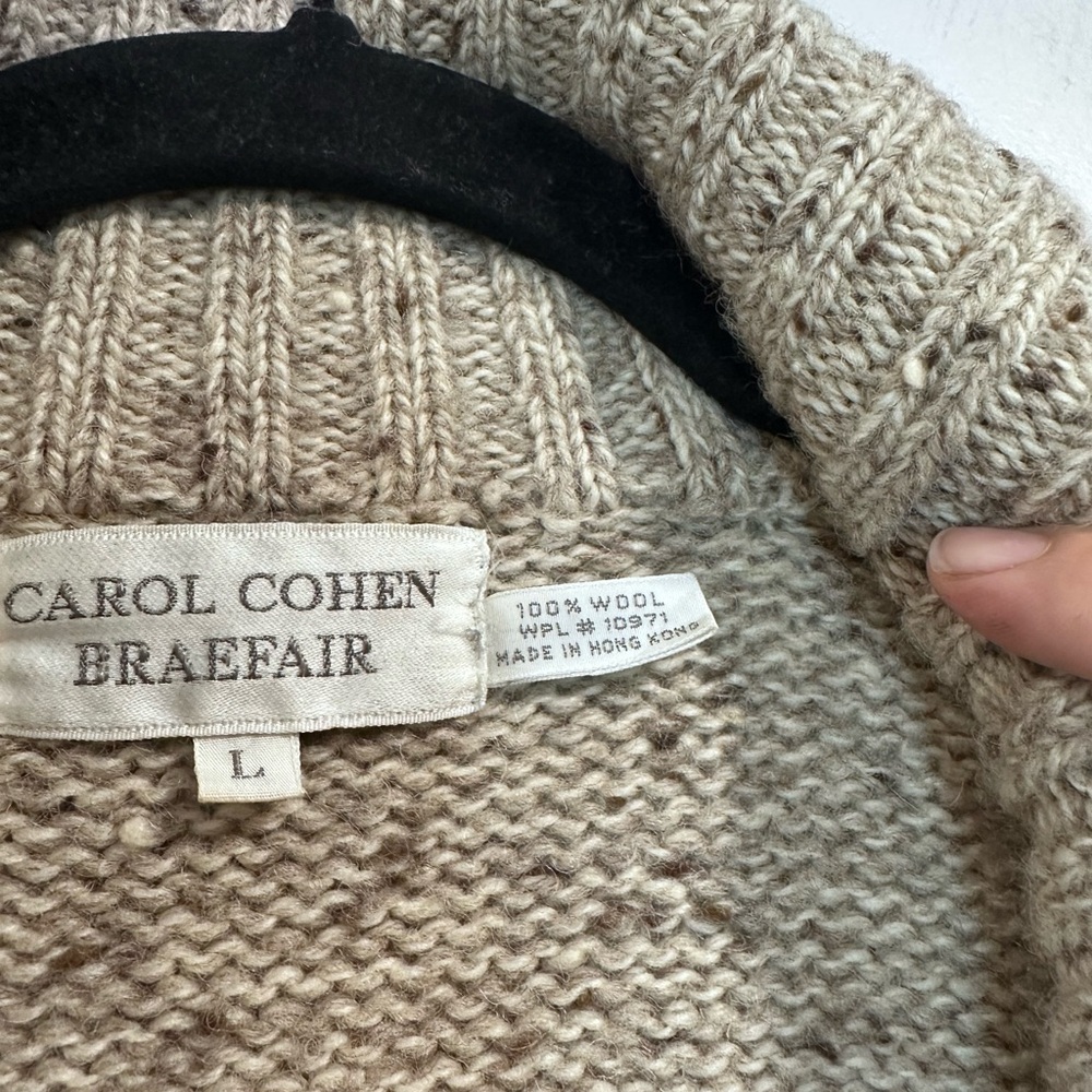 Vintage CAROL COHEN BRAEFAIR 100% Wool Wooden Button Jacket Being Size L - Picture 4 of 8